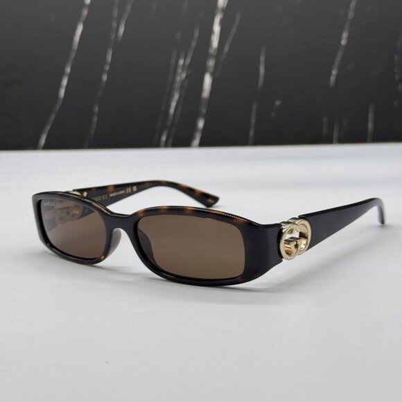 NEW GG1661S 002 GUCCI DARK HAVANA WOMEN GUCCI SUNGLASSES - Picture 4 of 14